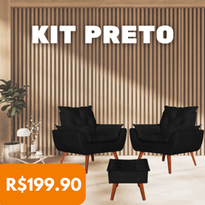 Kit Ágatha - Poltronas + Puff | Elegância para a sua Casa - Inova Mix Store Kit Ágatha - Poltronas + Puff | Elegância para a sua Casa