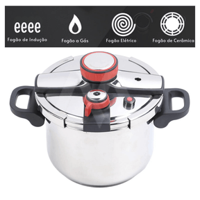 [Leve 2 Pague 1] Panela de Pressão TurboChef Aço Inoxidável - À Prova De Explosões + BRINDE: Kit Utensílios - Inova Mix Store [Leve 2 Pague 1] Panela de Pressão TurboChef Aço Inoxidável - À Prova De Explosões + BRINDE: Kit Utensílios