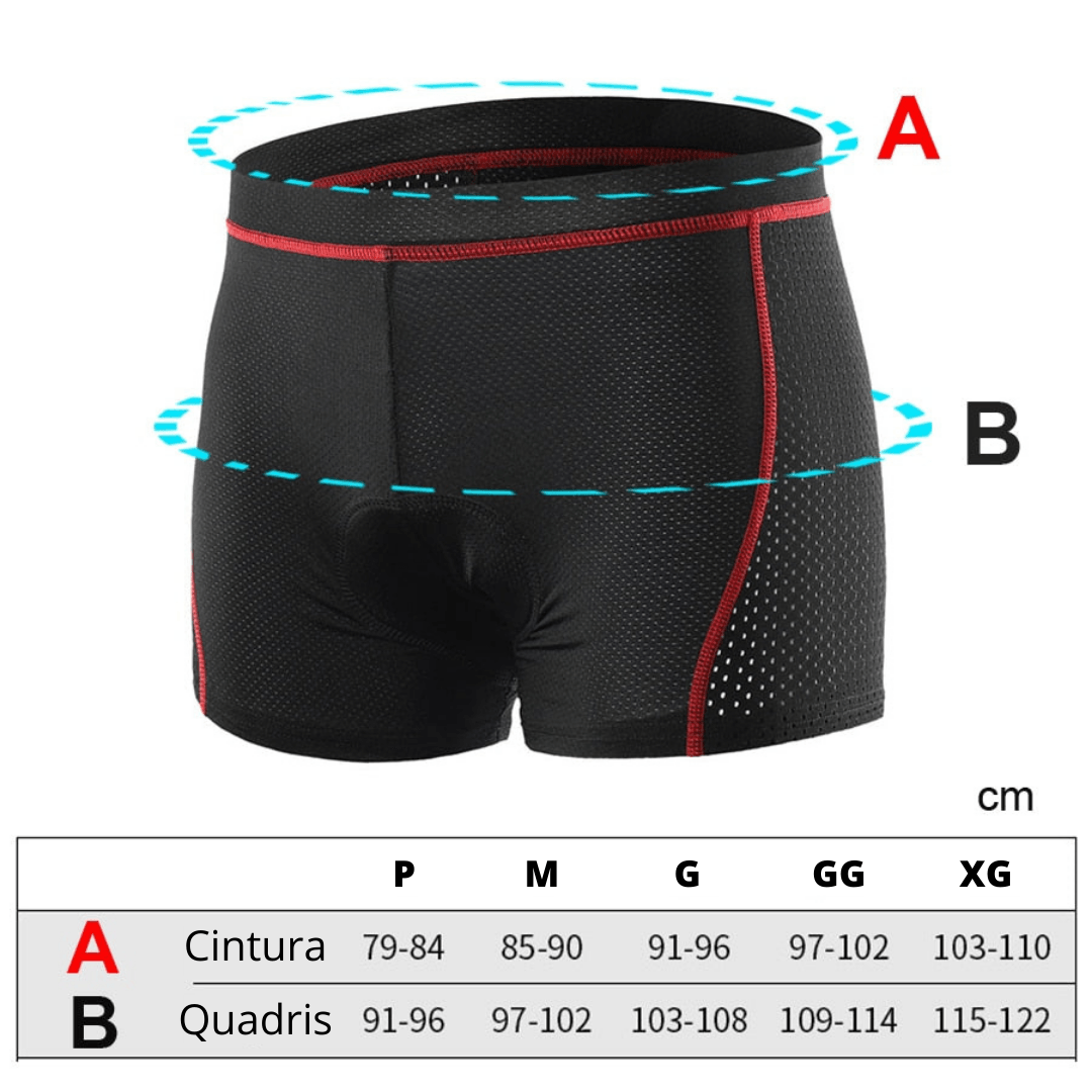 Short Bermuda Ciclismo Com Almofada em Gel 5D - Inova Mix Store Short Bermuda Ciclismo Com Almofada em Gel 5D