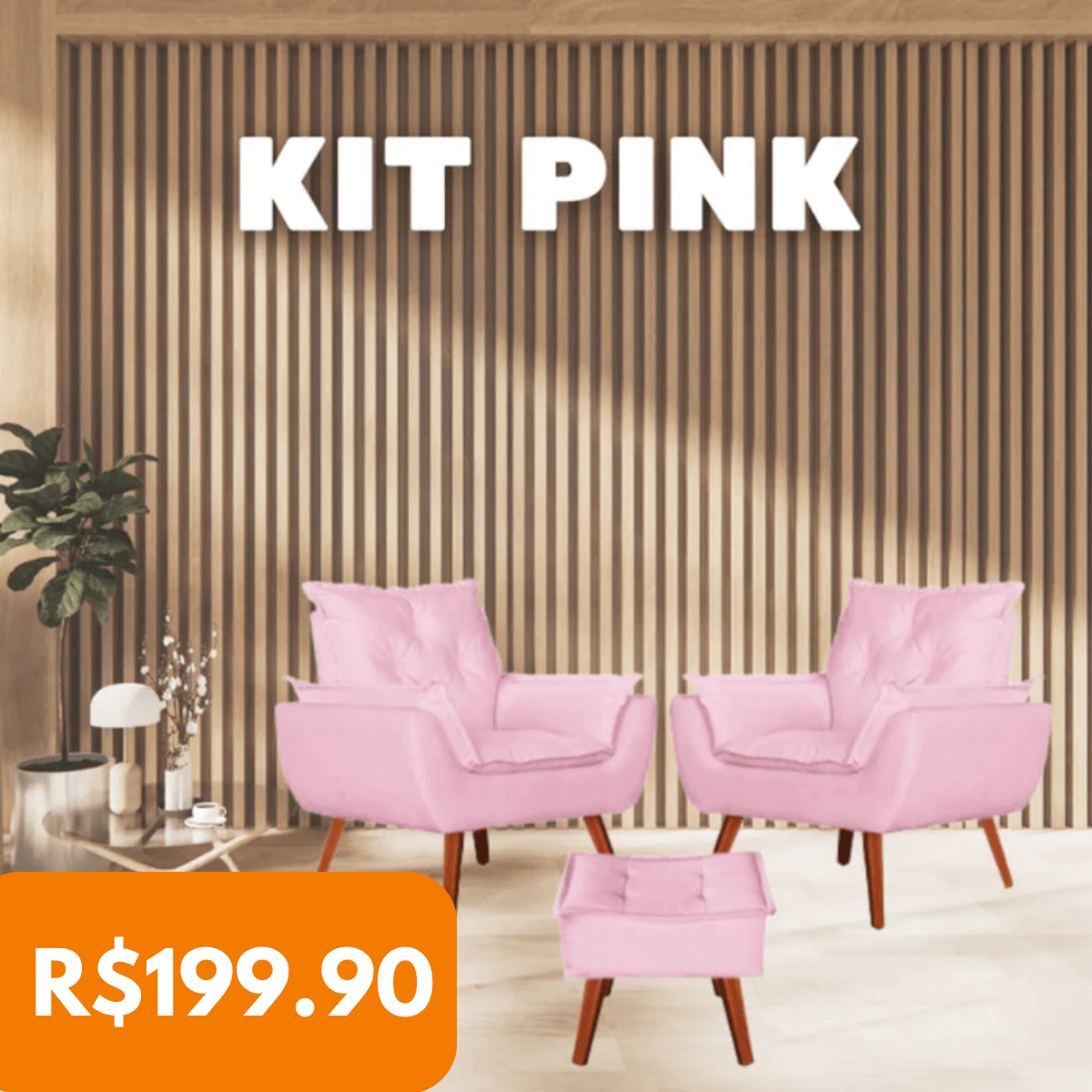 Kit Ágatha - Poltronas + Puff | Elegância para a sua Casa - Inova Mix Store Kit Ágatha - Poltronas + Puff | Elegância para a sua Casa