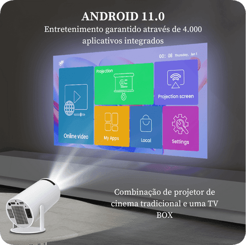 Mini Projetor Portatil 4k 5G - Magcubick - Inova Mix Store Mini Projetor Portatil 4k 5G - Magcubick