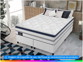 Base Cama Box Queen Gazin Bipartido 27x158x198cm - Inova Mix Store Base Cama Box Queen Gazin Bipartido 27x158x198cm