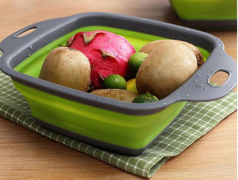 Bandeja de Silicone para Guardar e Lavar Frutas e Vegetais - Inova Mix Store Bandeja de Silicone para Guardar e Lavar Frutas e Vegetais