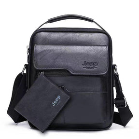 Bolsa Masculina Jеер de Couro + Carteira de Couro Brinde - Inova Mix Store Bolsa Masculina Jеер de Couro + Carteira de Couro Brinde