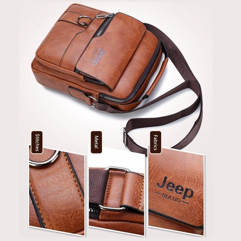 Bolsa Masculina Jеер de Couro + Carteira de Couro Brinde - Inova Mix Store Bolsa Masculina Jеер de Couro + Carteira de Couro Brinde