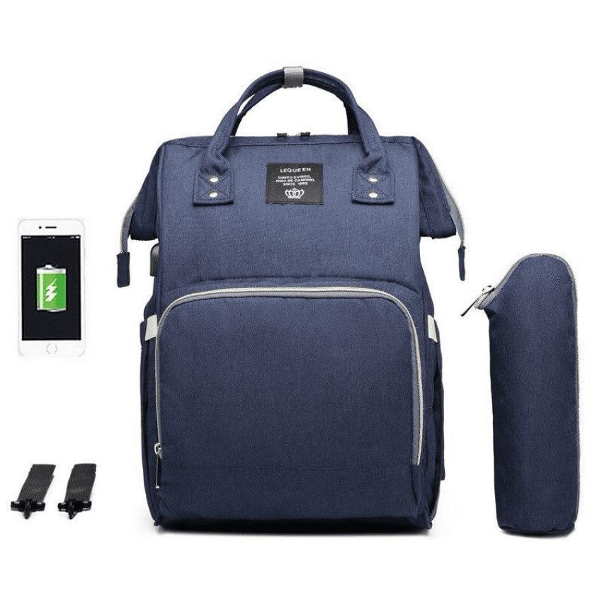 Bolsa Mochila Maternidade LeQueen USB - Inova Mix Store Bolsa Mochila Maternidade LeQueen USB