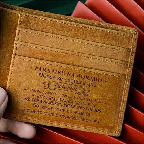 Carteira Masculina de Couro Legítimo Personalizada - Inova Mix Store Carteira Masculina de Couro Legítimo Personalizada