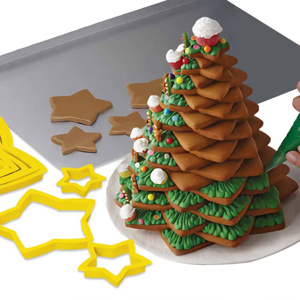 Conjunto Moldes de árvore de Natal 3D - 6 Peças - Inova Mix Store Conjunto Moldes de árvore de Natal 3D - 6 Peças