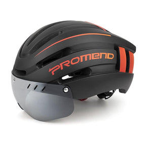 Capacete Ciclismo com Luz Traseira e Viseira Magnética Masculino/Feminino Promend - Inova Mix Store Capacete Ciclismo com Luz Traseira e Viseira Magnética Masculino/Feminino Promend