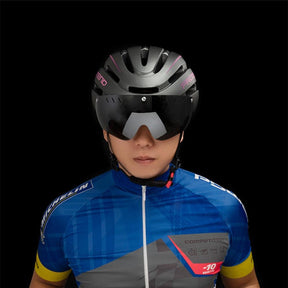 Capacete Ciclismo com Luz Traseira e Viseira Magnética Masculino/Feminino Promend - Inova Mix Store Capacete Ciclismo com Luz Traseira e Viseira Magnética Masculino/Feminino Promend