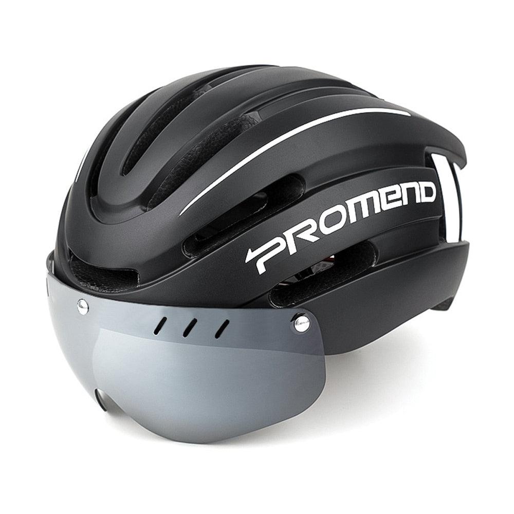 Capacete Ciclismo com Luz Traseira e Viseira Magnética Masculino/Feminino Promend - Inova Mix Store Capacete Ciclismo com Luz Traseira e Viseira Magnética Masculino/Feminino Promend