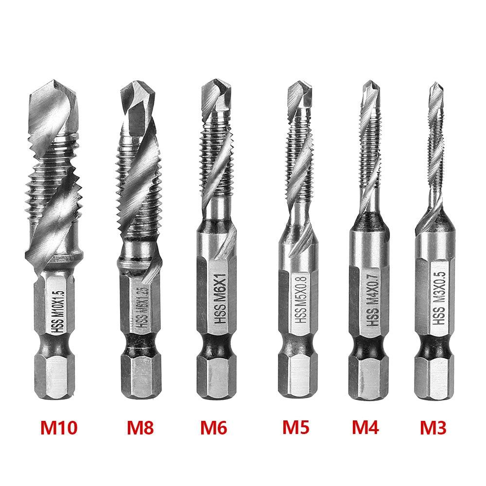 Kit 6 Brocas de Aço Titanium 2 em 1 - Fura e cria Rosca - Inova Mix Store Kit 6 Brocas de Aço Titanium 2 em 1 - Fura e cria Rosca