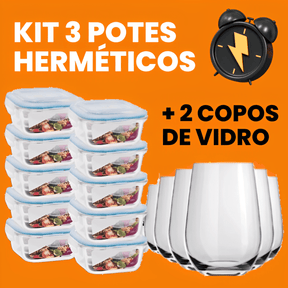 Combo Especial +3 Potes Herméticos +2 Copos Aruba - Inova Mix Store Combo Especial +3 Potes Herméticos +2 Copos Aruba