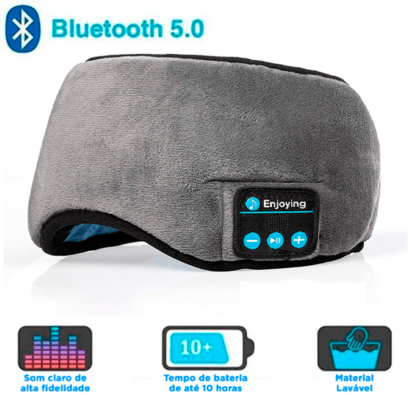 Máscara para Dormir com Fone de Ouvido Bluetooth - RelaxSound - Inova Mix Store Máscara para Dormir com Fone de Ouvido Bluetooth - RelaxSound