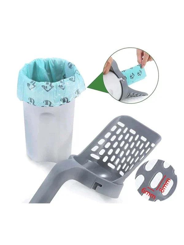 Pá Higiênica para Gatos com Dispenser Embutido + Saco Coletor Descartável - Inova Mix Store Pá Higiênica para Gatos com Dispenser Embutido + Saco Coletor Descartável