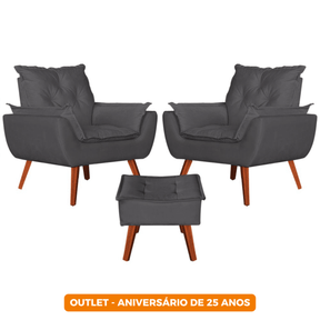 Kit Ágatha - Poltronas + Puff | Elegância para a sua Casa - Inova Mix Store Kit Ágatha - Poltronas + Puff | Elegância para a sua Casa