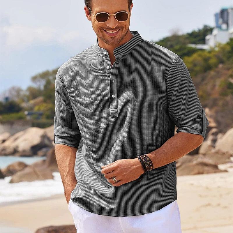 Camisa de Linho Masculina Casual Summer