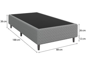 Base Cama Box Solteiro Umaflex 26x88x188cm Beta - Inova Mix Store Base Cama Box Solteiro Umaflex 26x88x188cm Beta