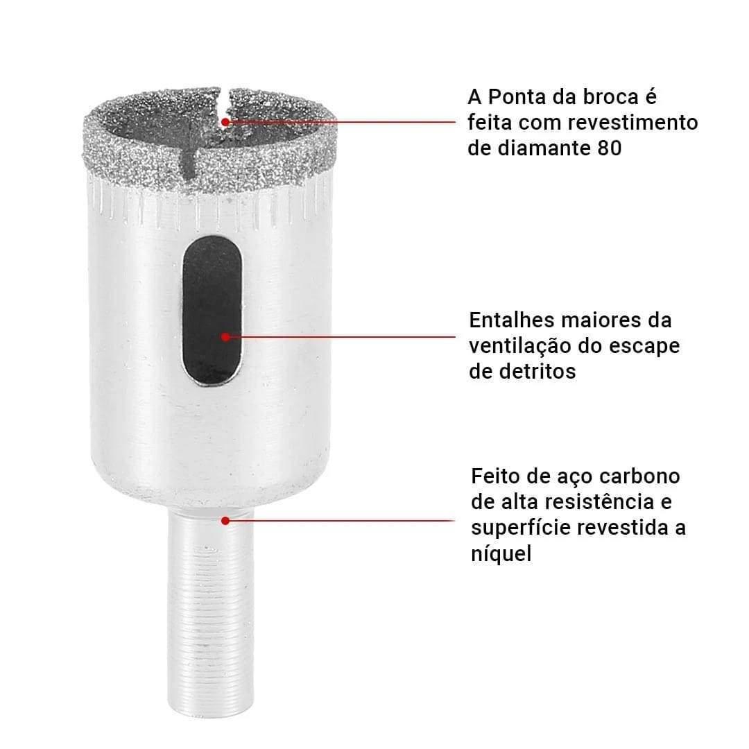 Kit 10 Bicos de Furo Diamantados Brocas Serra Copo - Inova Mix Store Kit 10 Bicos de Furo Diamantados Brocas Serra Copo