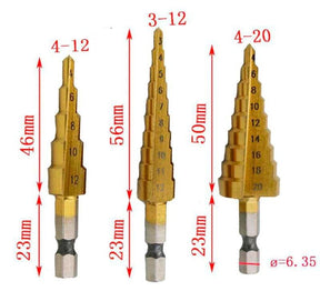 Kit 3 Brocas Titânio Escalonada + Estojo de Brinde - Inova Mix Store Kit 3 Brocas Titânio Escalonada + Estojo de Brinde