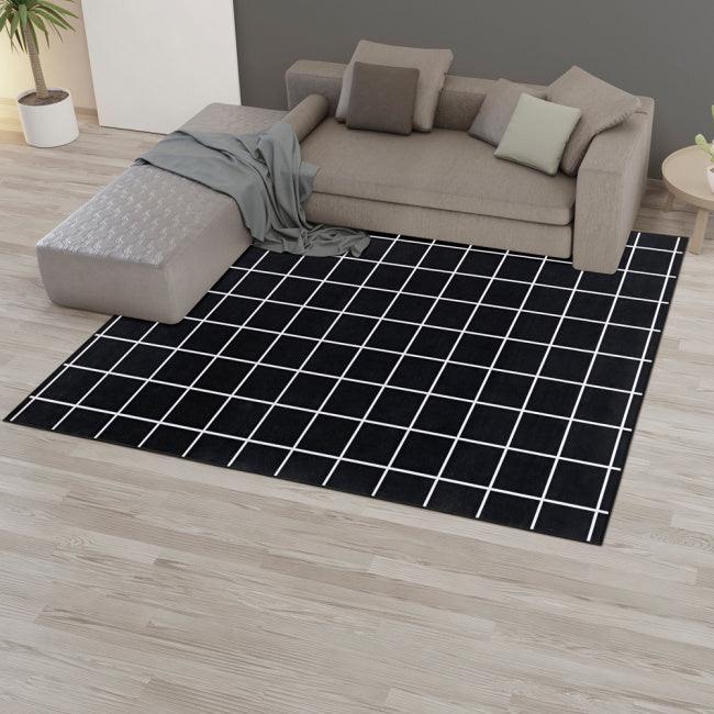 Tapete para Sala Quarto Belga Antiderrapante Grid Preto - Inova Mix Store Tapete para Sala Quarto Belga Antiderrapante Grid Preto